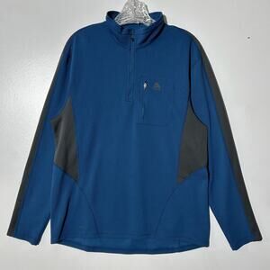 Vintage Y2K Nike ACG Fit-Dry 1/4 Zip Outerwear Blue Pullover Sweater Mens L